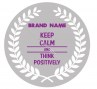 Keep calm - think positively glass slide design